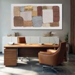 Dolidoteart Abstract Canvas Wall Art, Oversized Earth Tone Geometric Wall Decor ... - Image 3
