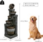 Naturefalls 42.5" Tall Outdoor Water Fountain and Waterfalls - Large Garden Foun... - Image 5