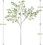 CEWOR 4pcs Artificial Plants Fake Greenery Branches for Vase, 43.3 Inch Green Na... - Image 3