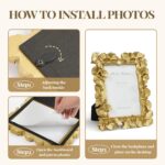 Cuspin 4x6 Gold Picture Frames Vintage Gold Frame, Ornate Leaf Textured Hand-Cra... - Image 6