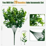 Lnoicy Artificial Greenery Plants Outdoor UV Resistant Fake Plants Boxwood Shrub... - Image 3