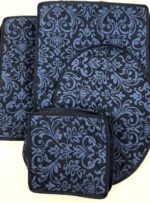 8-Piece Storage Containers Set – China, Navy, Quilted, Stackable Dish & Plate Pr... - Image 4