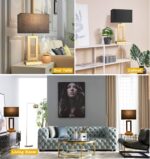 22'' Black&Gold Lamps for Bedrooms Set of 2, Touch Control Table Lamps with USB ... - Image 5