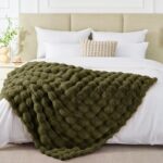 EXQ Home Rabbit Faux Fur Throw Blanket for Couch,Soft Fluffy Bubble Double Sided... - Image 3