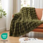 EXQ Home Rabbit Faux Fur Throw Blanket for Couch,Soft Fluffy Bubble Double Sided... - Image 4