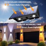 Solar Fence Lights,6Pack Solar Lights Outdoor Warm White & Natural Light & Cool ... - Image 4