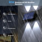 Solar Fence Lights,6Pack Solar Lights Outdoor Warm White & Natural Light & Cool ... - Image 5
