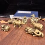 1Pcs Brass Hippopotamus Rhinoceros Statue Metal Gorilla Tiger Figurine Animal Mi... - Image 3