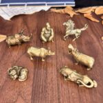 1Pcs Brass Hippopotamus Rhinoceros Statue Metal Gorilla Tiger Figurine Animal Mi... - Image 4