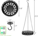 2 Pack Hanging Planters, 9.8 Inch Metal Plant Hanger, Decorative Glossy Black Pl... - Image 3