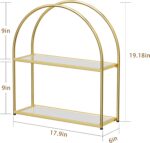 Crofy Gold Arched Frame Wall Shelf, Decorative 2 Tier Bathroom Wall Shelf with T... - Image 4