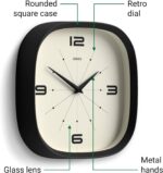 JONES CLOCKS® Pulsar wall Clock | Square Rounded Retro Clock | 10 inch | Black |... - Image 7