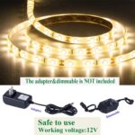 16.4ft Warm White Led Strip Lights, 12V Outdoor Led Strip Lights Waterproof Flex... - Image 5