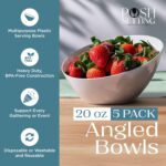 Posh Setting - White Plastic Serving Bowls for Party Angled Bowls Disposable Chi... - Image 3