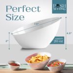 Posh Setting - White Plastic Serving Bowls for Party Angled Bowls Disposable Chi... - Image 5