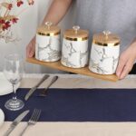 JUXYES Set of 3 Canisters Set for Sugar Coffee Tea with Airtight Lid, Ceramic St... - Image 6