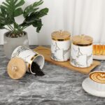 JUXYES Set of 3 Canisters Set for Sugar Coffee Tea with Airtight Lid, Ceramic St... - Image 7