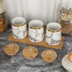 JUXYES Set of 3 Canisters Set for Sugar Coffee Tea with Airtight Lid, Ceramic St... - Image 8