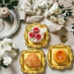 LemonRoad 50 Pcs Mini Square Baroque Dessert Display Trays Mini Elegant Plastic ... - Image 3