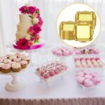 LemonRoad 50 Pcs Mini Square Baroque Dessert Display Trays Mini Elegant Plastic ... - Image 6