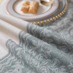 Luxury Cotton Linen Table Cloth Rectangular 55x70 inches, Farmhouse Blue Floral ... - Image 3
