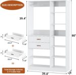 Armocity Freestanding Closet System, 40 Inches Stand-Alone Wardrobe with 10 Shel... - Image 3
