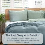 Olive + Crate Tencel King Duvet Cover Set - Hypoallergenic, Cooling Lyocell, Euc... - Image 3