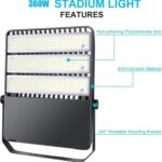 ledmo 360W LED Flood Lights Outdoor, Super Bright 50400LM Stadium Lighting, Comm... - Image 6