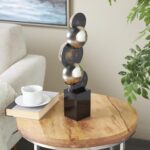 Deco 79 Glass Abstract Decorative Sculpture Stacked Orb Home Decor Statue with B... - Image 3