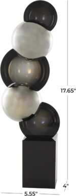 Deco 79 Glass Abstract Decorative Sculpture Stacked Orb Home Decor Statue with B... - Image 4