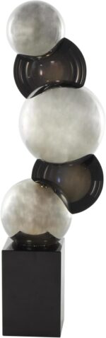 Deco 79 Glass Abstract Decorative Sculpture Stacked Orb Home Decor Statue with B... - Image 6