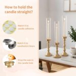 NUPTIO Hurricane Candle Holder for Centerpiece: Set of 3 Gold Candlestick Holder... - Image 6
