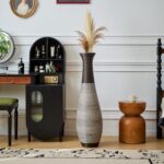Large Hand-Woven PVC Rattan Floor Vase, 39.3 Inch Tall Home Decor Floor Vase for... - Image 4