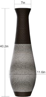 Large Hand-Woven PVC Rattan Floor Vase, 39.3 Inch Tall Home Decor Floor Vase for... - Image 5
