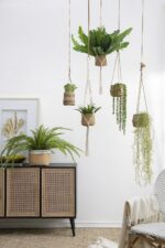 A&B Home Textured Beige Cement Planters with Cream Macrame Cotton Hangers, 5" x ... - Image 7