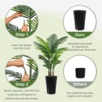 Artificial Palm Plant Indoor 5FT Fake Tree with Mocha Diamond Planter Faux Tropi... - Image 4