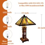 Capulina 26" Modern Tiffany Table Lamp - Picasso Abstract Stained Glass Desk Lam... - Image 4