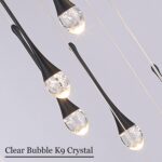 Modern Crystal Chandelier 7-Lights Black, H60'' High Ceiling Spiral Dimmable LED... - Image 4