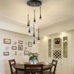 Modern Crystal Chandelier 7-Lights Black, H60'' High Ceiling Spiral Dimmable LED... - Image 6