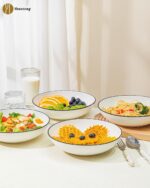 Yeacccng White Pasta Bowls Set of 6, 9.25 Inch 50 Oz Large Ceramic Soup Salad Bo... - Image 7