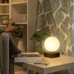 FLORNIA Globe Tble Lamp, Modern Industrial Round Table Lamp, Unique Bedside Nigh... - Image 5