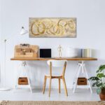 KREATIVE ARTS Large Abstract Canvas Art, Brown and Gold Pastel Paint Strokes, Mo... - Image 4