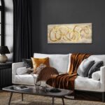 KREATIVE ARTS Large Abstract Canvas Art, Brown and Gold Pastel Paint Strokes, Mo... - Image 5