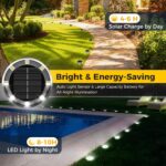 6 Pack Solar Ground Lights Outdoor, 8 LED Mini Flat Solar Disc Lights, IP65 Wate... - Image 3