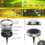 6 Pack Solar Ground Lights Outdoor, 8 LED Mini Flat Solar Disc Lights, IP65 Wate... - Image 8