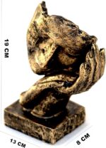 GrabM Modern Abstract Face Resin Showpiece – Handmade Human Face Sculpture Decor... - Image 3