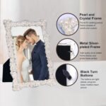 DIKAR 4x6 Picture Frame with Rhinestones and Pearls for Wedding Gift, Wedding Pi... - Image 4
