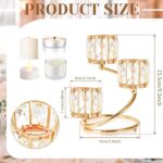 Metal 3 Arm Crystal Candle Holder - Tea Light Centerpiece Candle Holder, Votive ... - Image 3