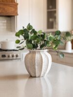 LE TAUCI 9.3" Ceramic Vase, Artisan Large White Ceramic Vase for Modern Farmhous... - Image 5