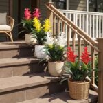 Ivydale Fake Flowers Plants for Outdoors, 2 Pcs 16.93" Bromeliad Artificial Flow... - Image 5